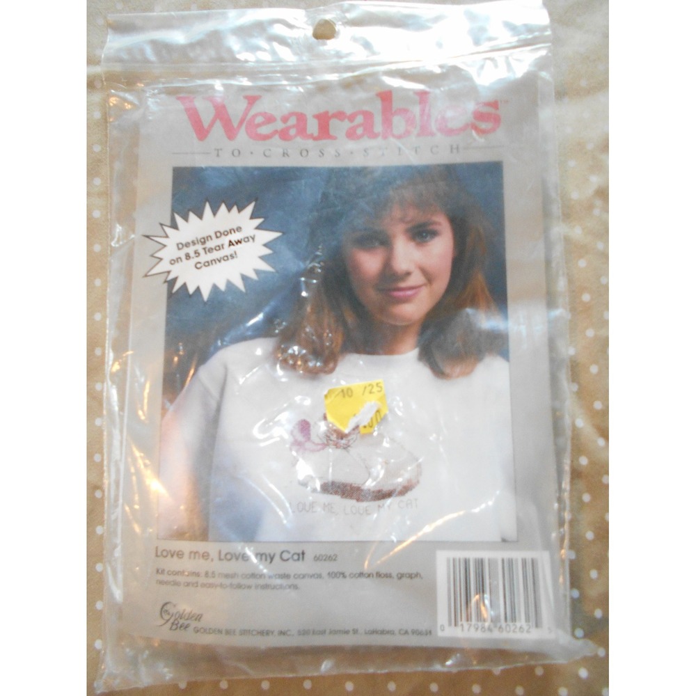 Siamese Cat Counted Cross Stitch Kit #60262 Sealed Wearables Love me Love my cat
